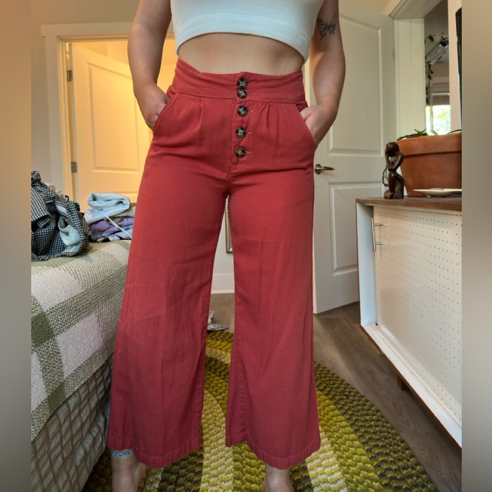 Orange Cropped Flare Pant